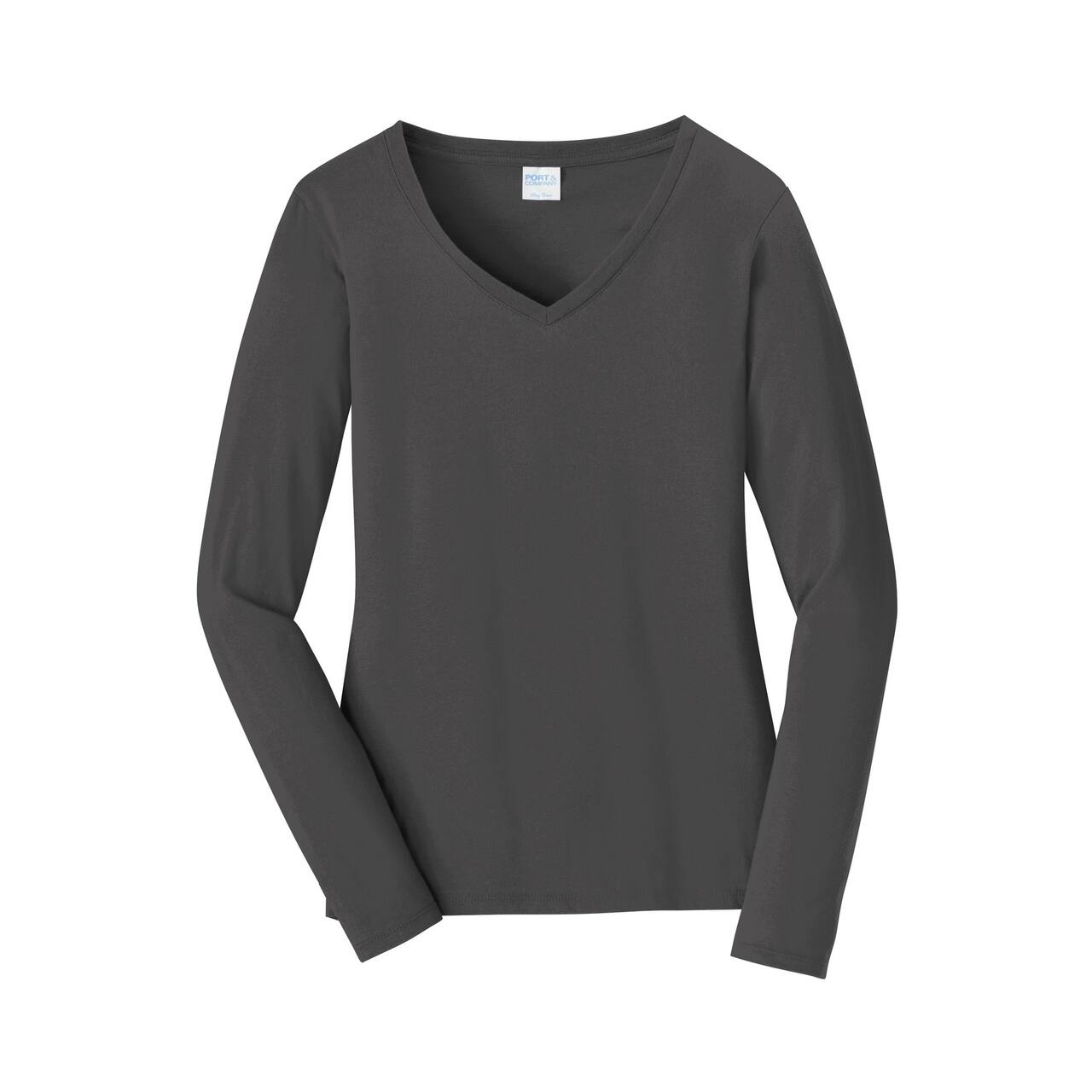 Port & Company® Fan Favorite™ Ladies Long Sleeve V-Neck T-Shirt